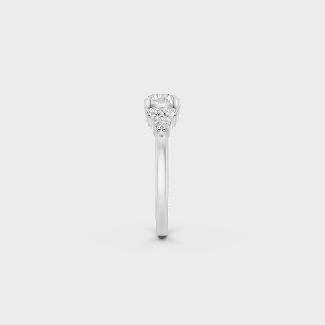 Premium Platinum Round Pear Diamond Ring Fine Jewelry