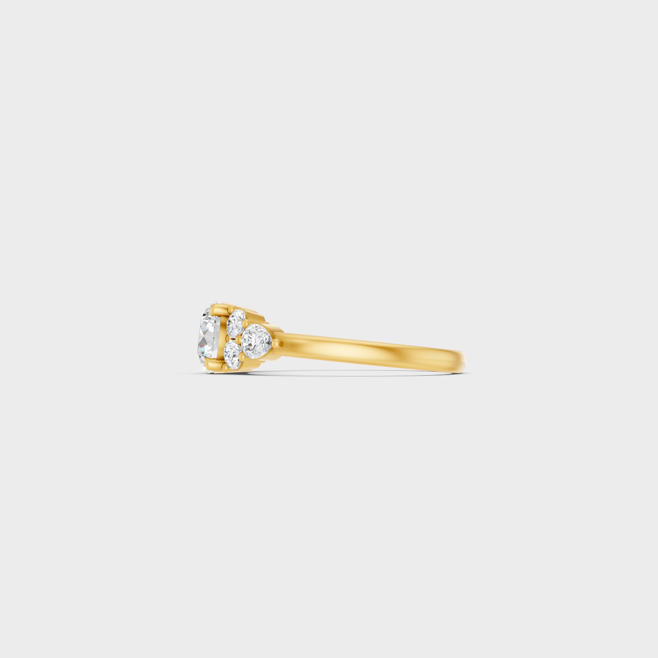 Elegant Round Proposal Ring In Yellow Gold