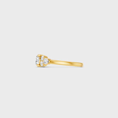 Elegant Round Proposal Ring In Yellow Gold