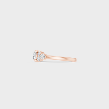 Round Cut Lab Diamond Engagement Ring In Rose Gold Elegant Design