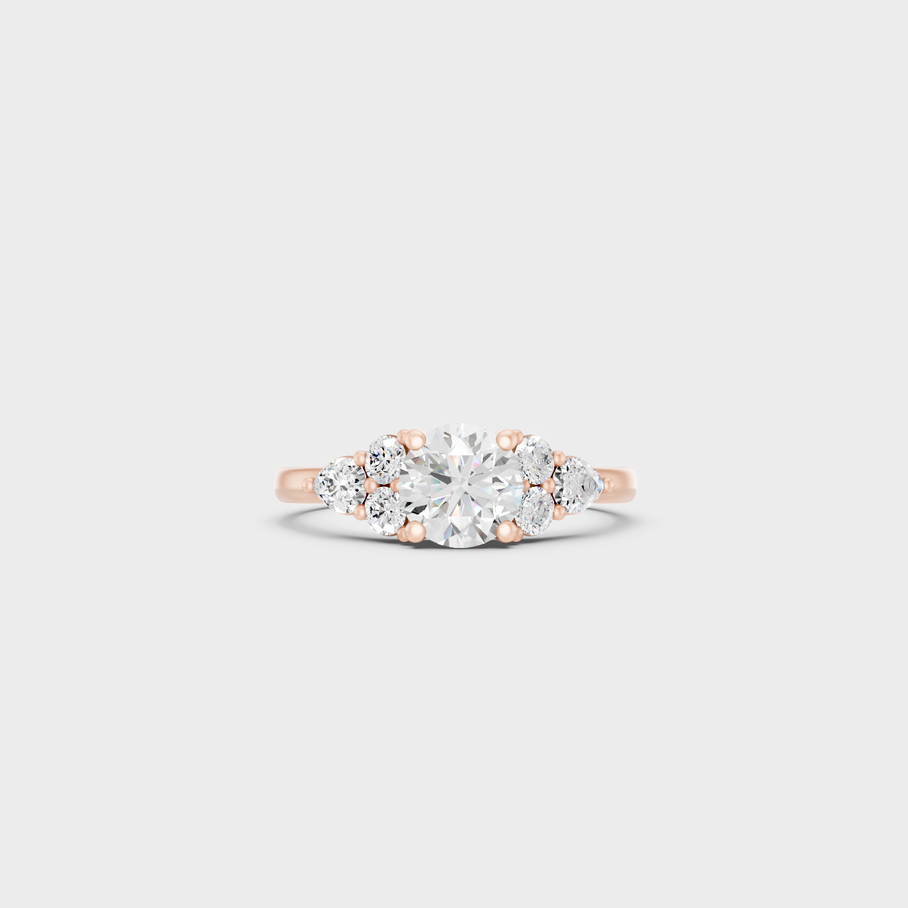 Contemporary Lab Diamond Engagement Ring In Rose Gold