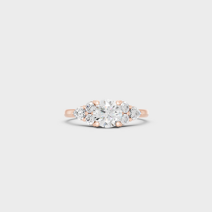 Contemporary Lab Diamond Engagement Ring In Rose Gold