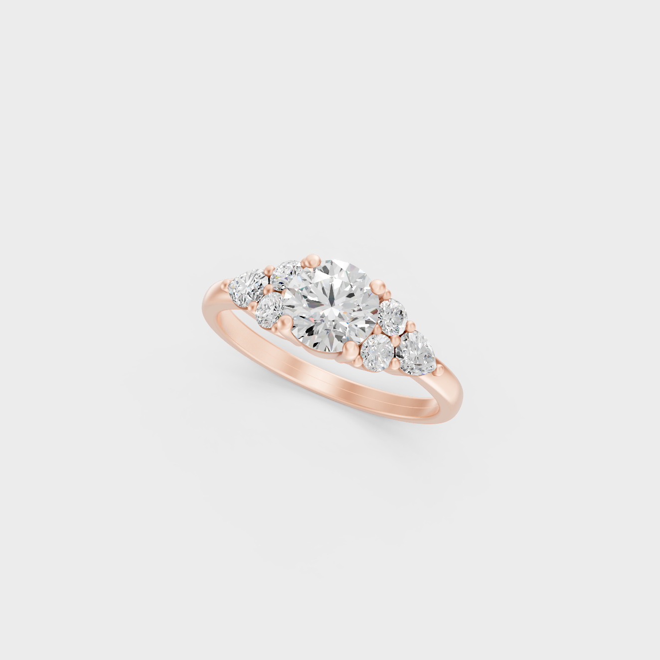 Ethical Lab Grown Round Pear Ring In Rose Gold