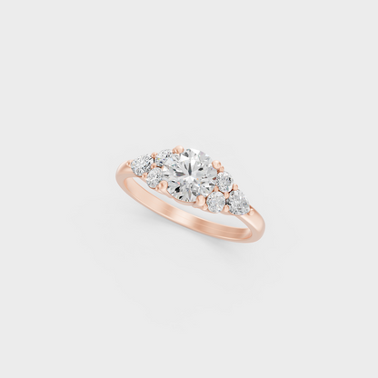 Ethical Lab Grown Round Pear Ring In Rose Gold