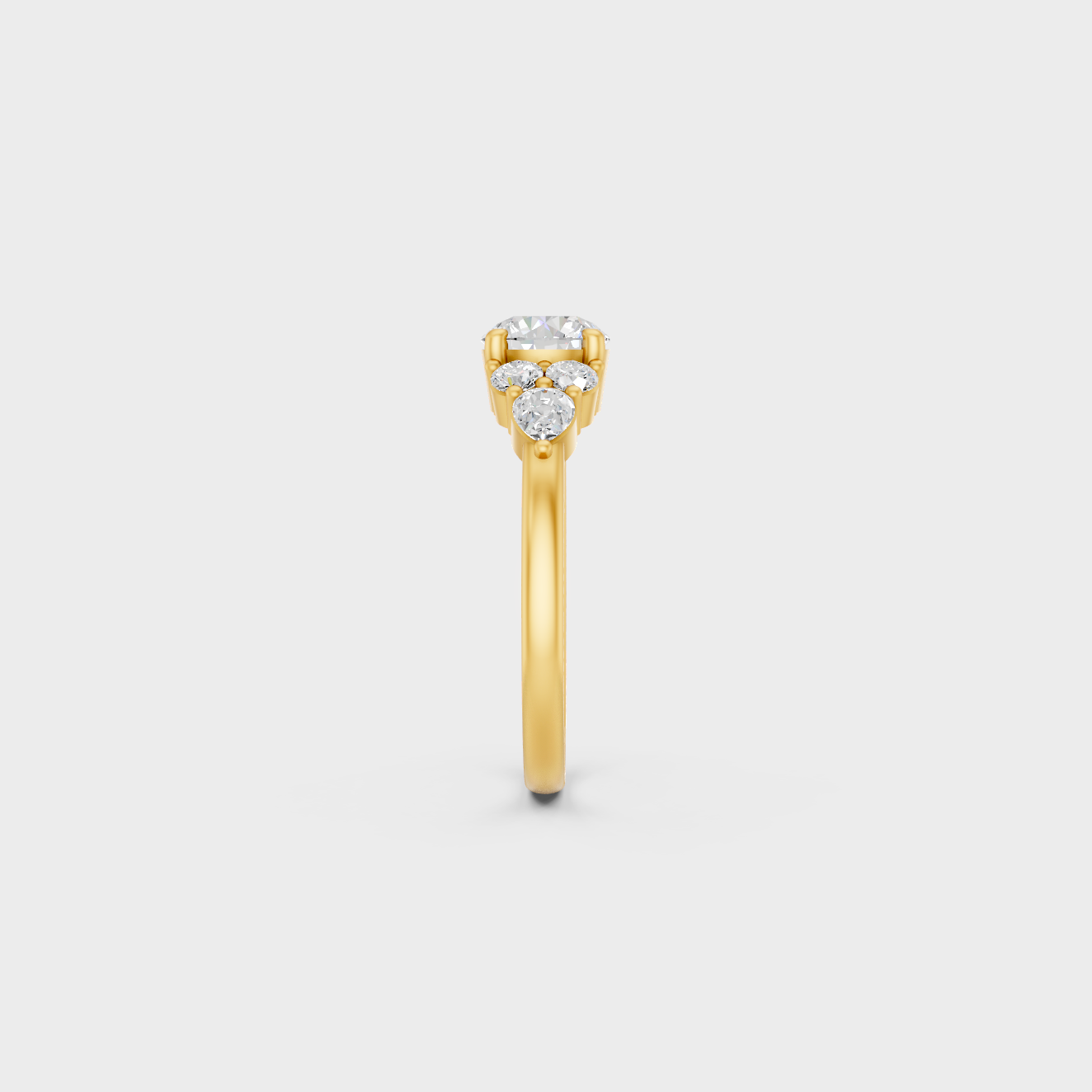 Yellow Gold Round Statement Ring Luxury Jewelry