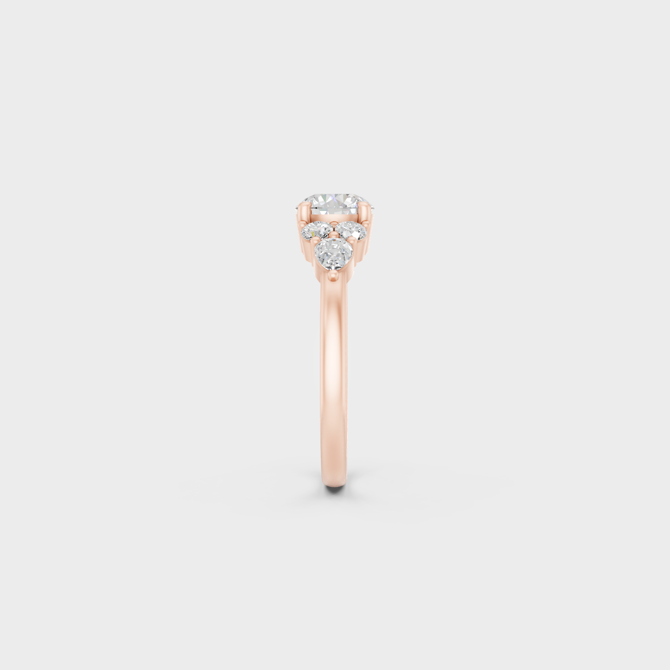 Rose Gold Luxury Round Pear Diamond Engagement Jewelry