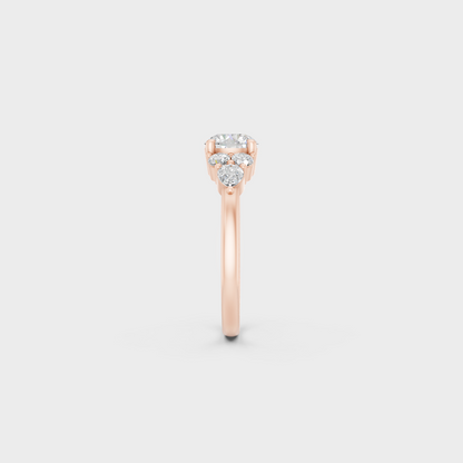 Rose Gold Luxury Round Pear Diamond Engagement Jewelry
