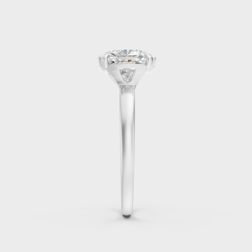 White Gold Certified Cushion Diamond Ring Elegant Design