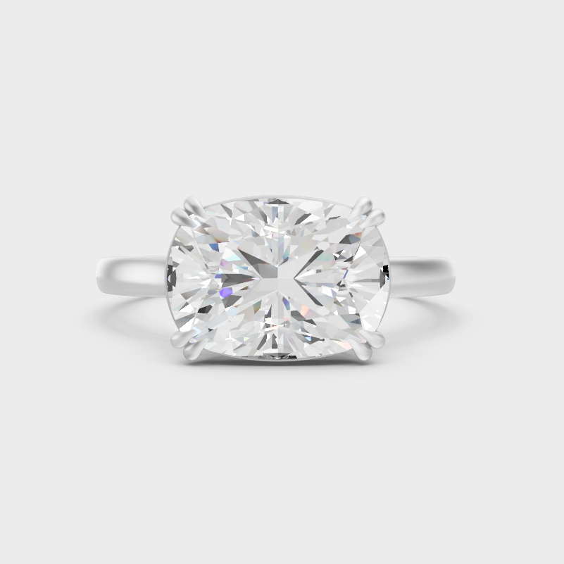 White Gold Cushion Engagement Ring With Certified Lab Diamond