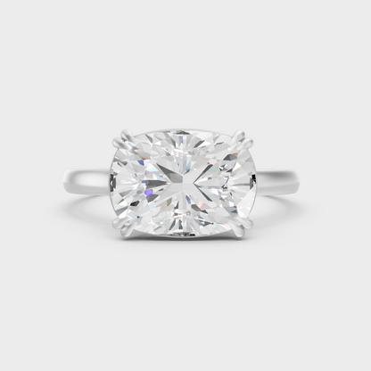 White Gold Cushion Engagement Ring With Certified Lab Diamond