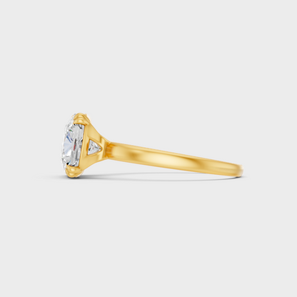 Yellow Gold Cushion Statement Ring Luxury Jewelry