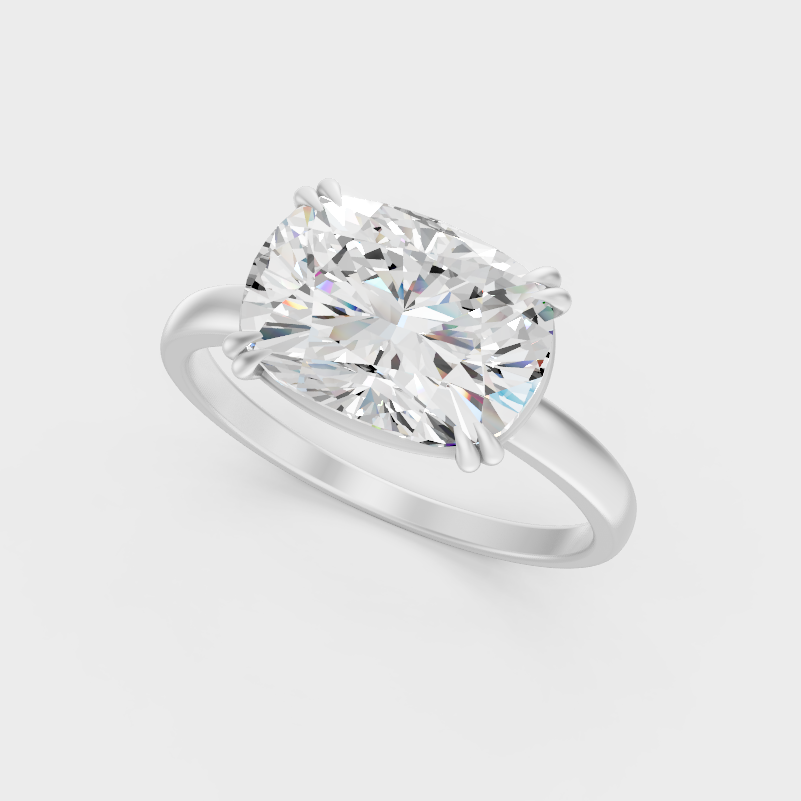 Platinum Cushion Cut Diamond Solitaire Ring Timeless Elegance