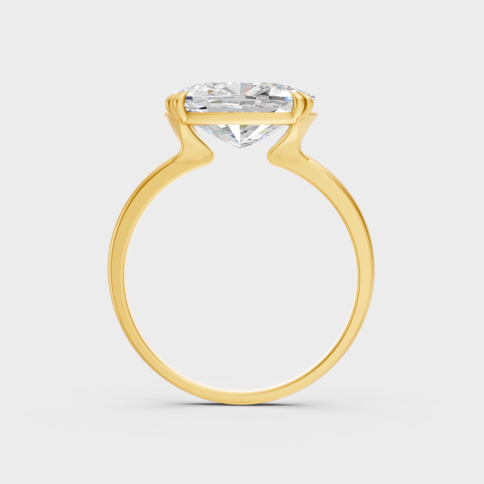 Yellow Gold Cushion Diamond Bridal Ring Luxury Style