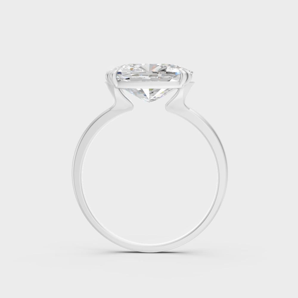White Gold Cushion Proposal Ring With Brilliant Sparkle
