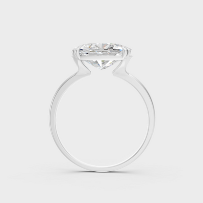 White Gold Cushion Proposal Ring With Brilliant Sparkle