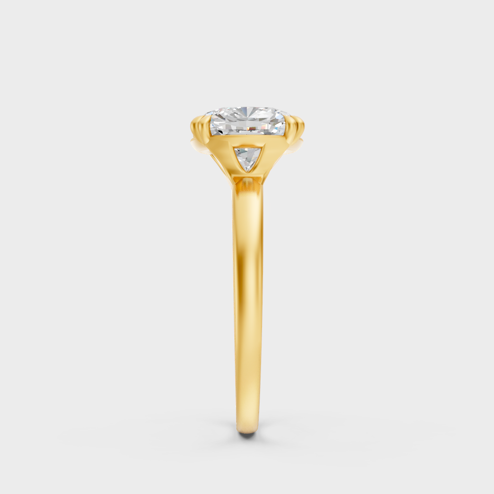 Elegant Cushion Proposal Ring In Yellow Gold