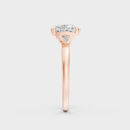 Rose Gold Cushion Lab Grown Diamond Ring Elegant Luxury Style