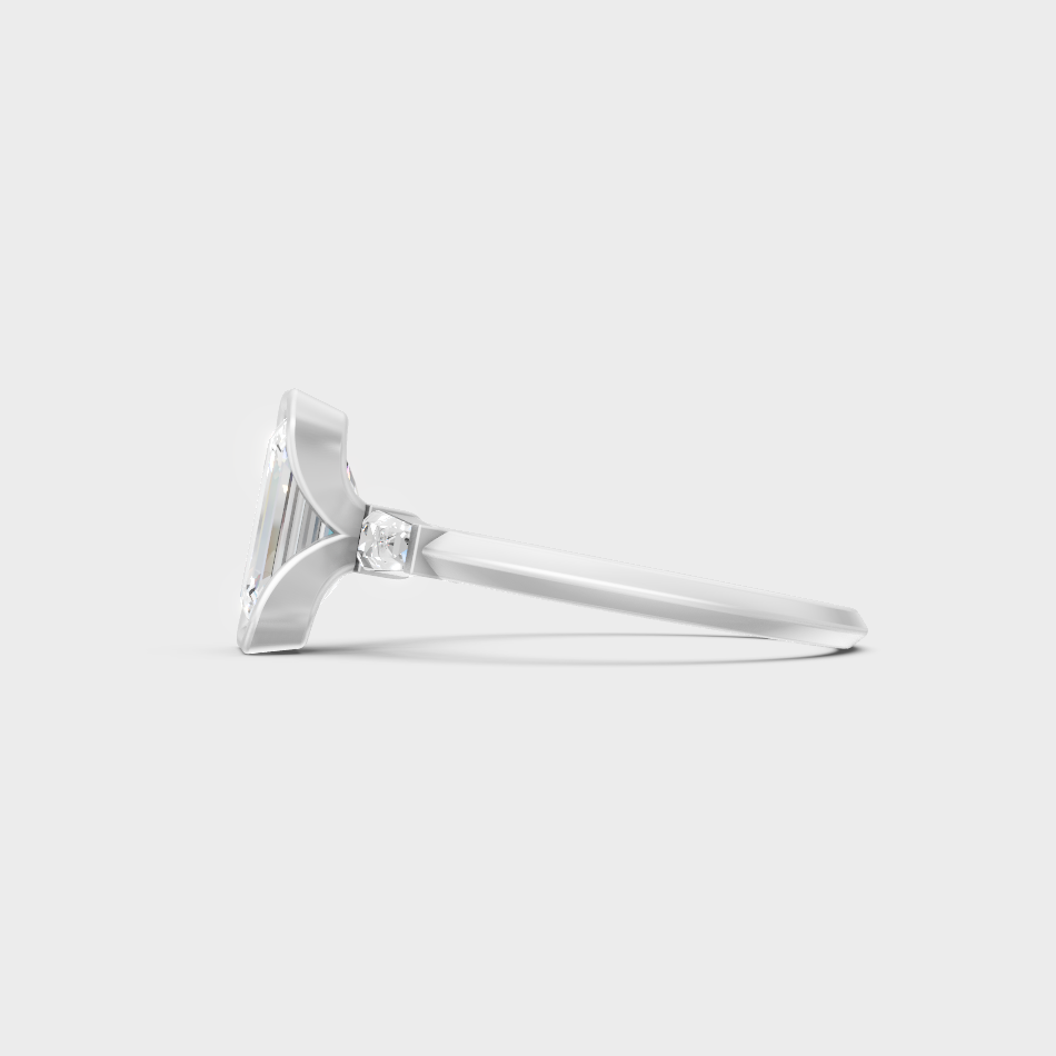White Gold Certified Emerald Diamond Ring Elegant Design