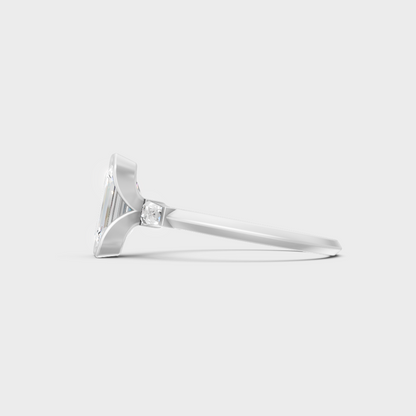 White Gold Certified Emerald Diamond Ring Elegant Design