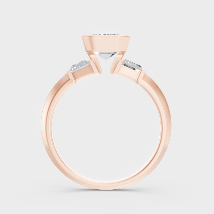 Rose Gold Luxury Emerald Diamond Engagement Jewelry