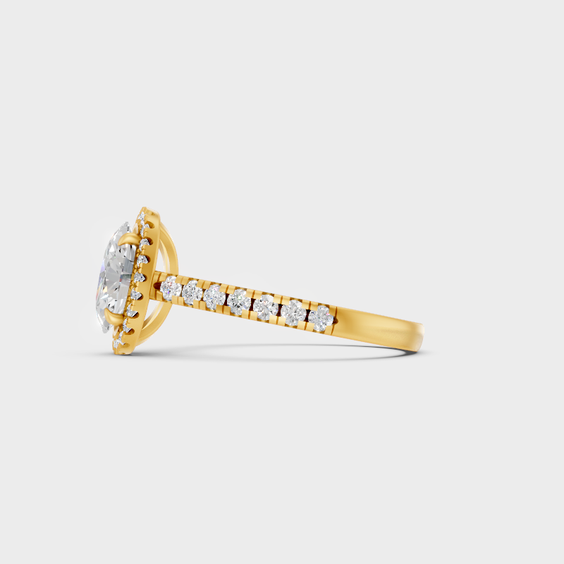 Yellow Gold Oval Statement Ring Luxury Jewelry