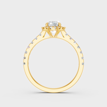 Yellow Gold Oval Diamond Bridal Ring Luxury Style