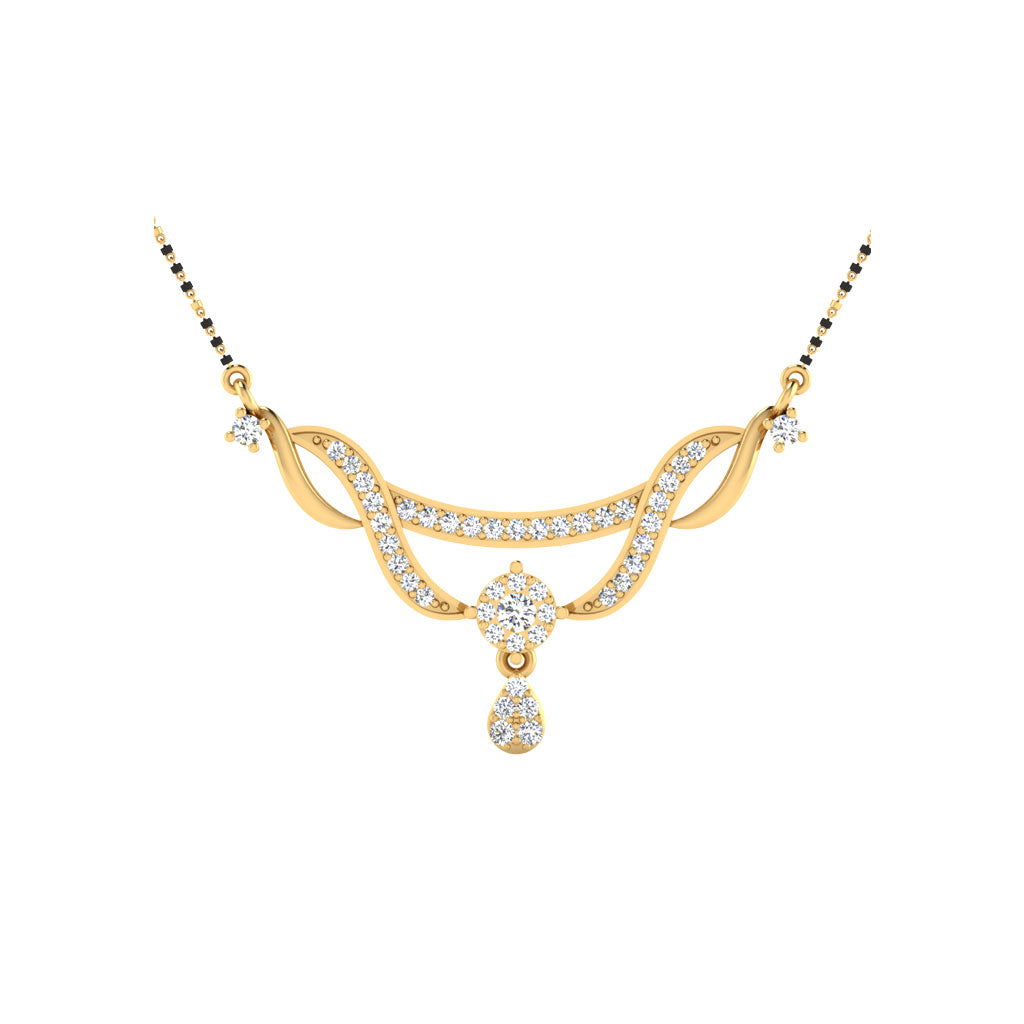 0.46 Carat Round Cut Lab-Grown Diamond Certified Mangalsutra