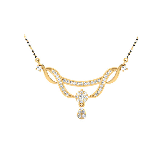 0.46 Carat Round Cut Lab-Grown Diamond Certified Mangalsutra