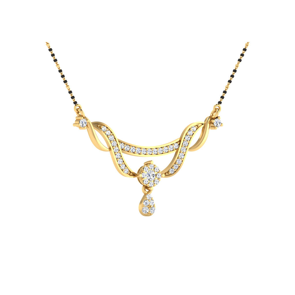 0.46 Carat Round Cut Lab-Grown Diamond Certified Mangalsutra