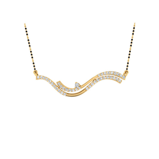 0.37 Carat Round Cut Lab-Grown Diamond Certified Mangalsutra