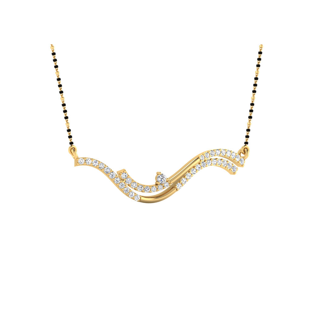 0.37 Carat Round Cut Lab-Grown Diamond Certified Mangalsutra