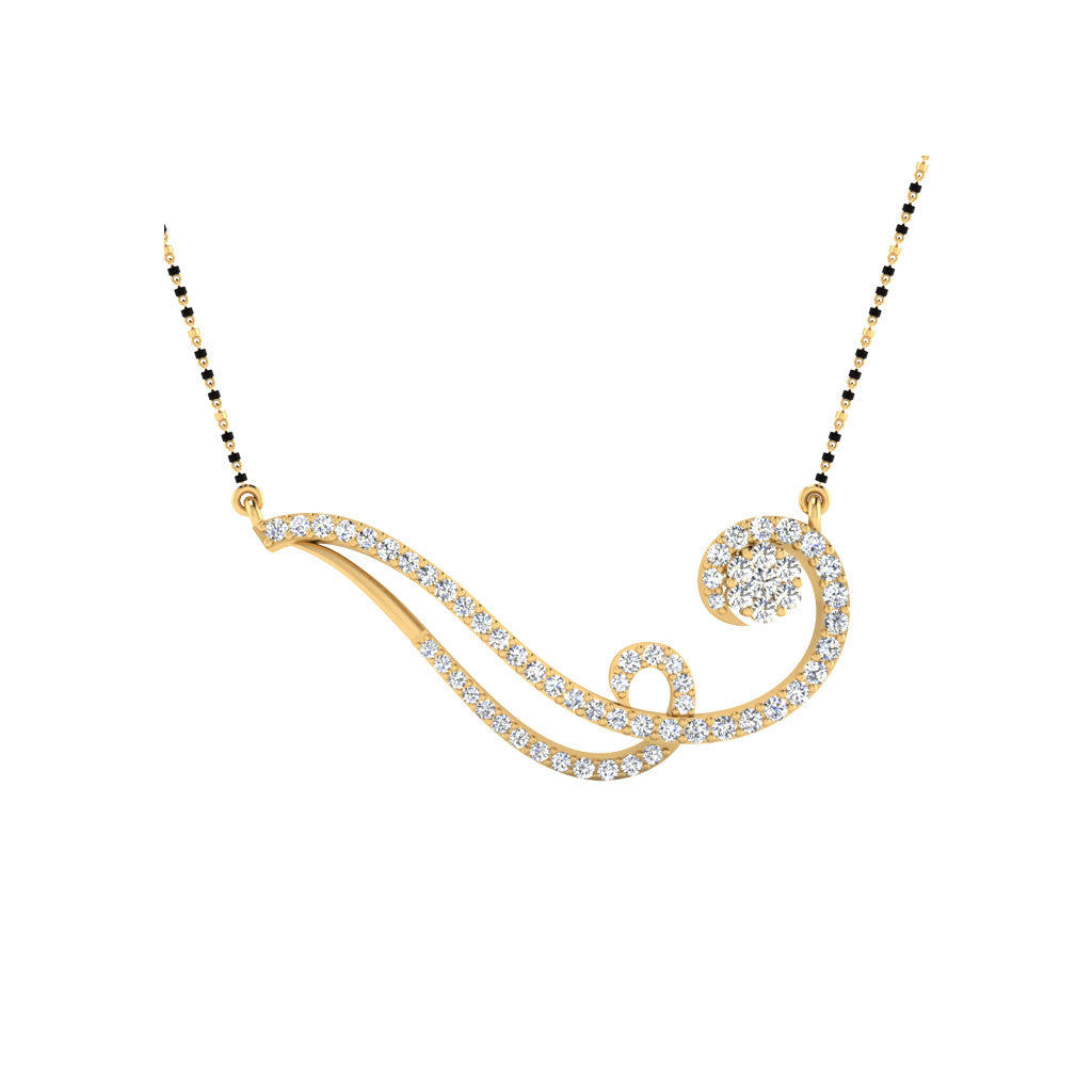 0.63 Carat Round Cut Lab-Grown Diamond Certified Mangalsutra