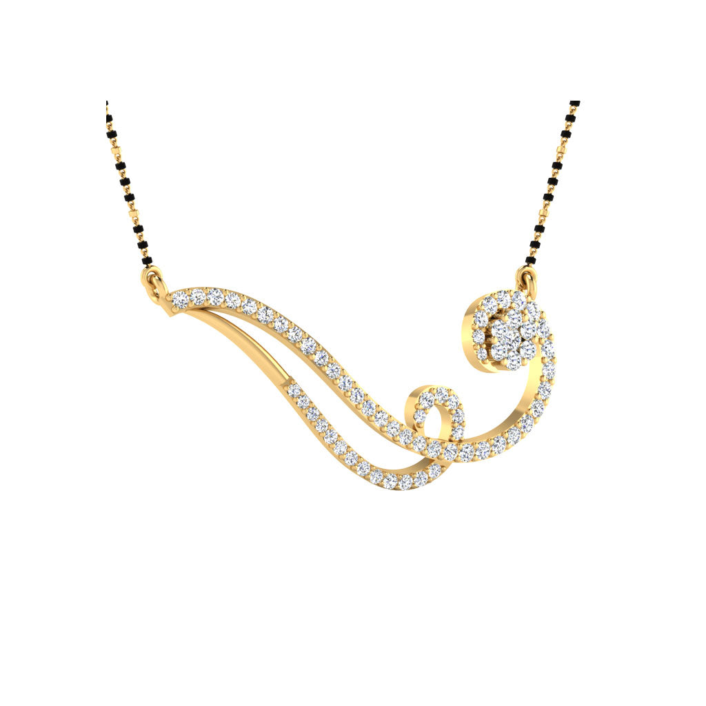 0.63 Carat Round Cut Lab-Grown Diamond Certified Mangalsutra