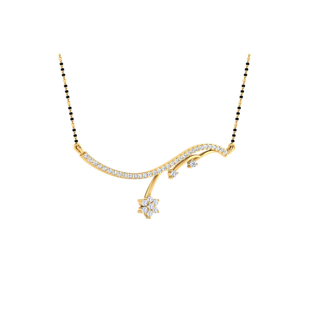 0.35 Carat Round Cut Lab-Grown Diamond Certified Mangalsutra