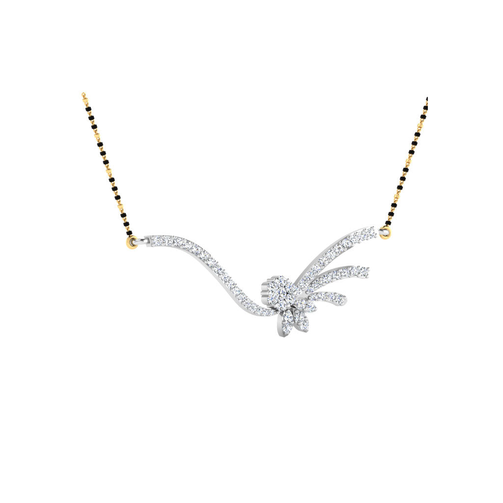 0.46 Carat Round Cut Lab-Grown Diamond Certified Mangalsutra