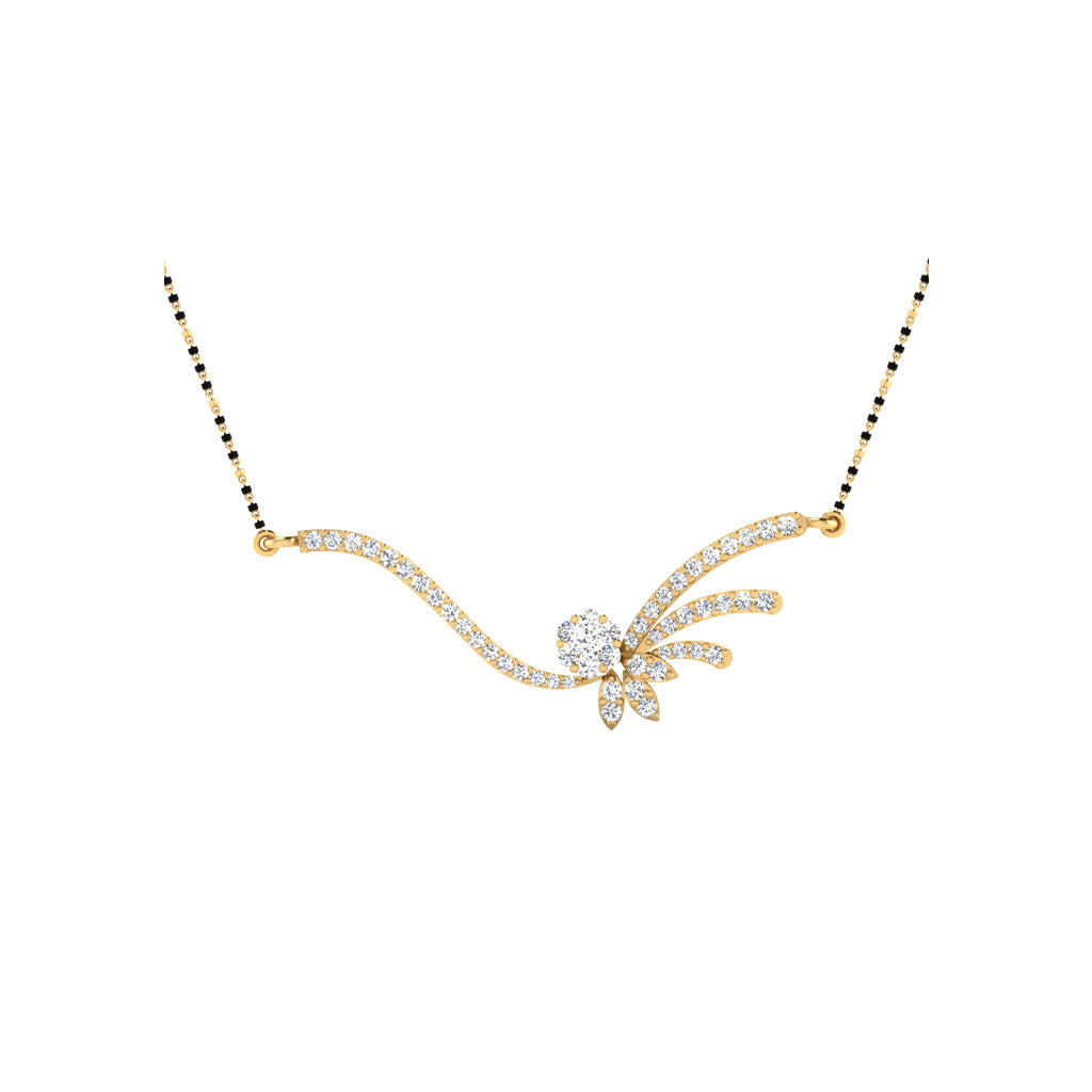 0.46 Carat Round Cut Lab-Grown Diamond Certified Mangalsutra