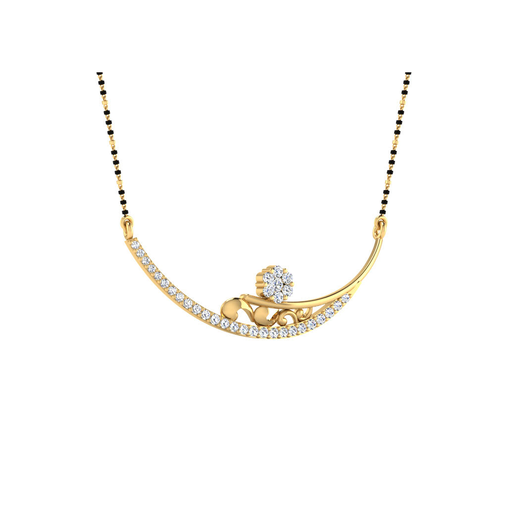 0.33  Carat Round Cut Lab-Grown Diamond Certified Mangalsutra