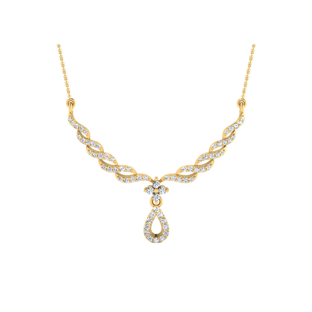 0.33 Carat Round Cut Lab-Grown Diamond Certified Mangalsutra