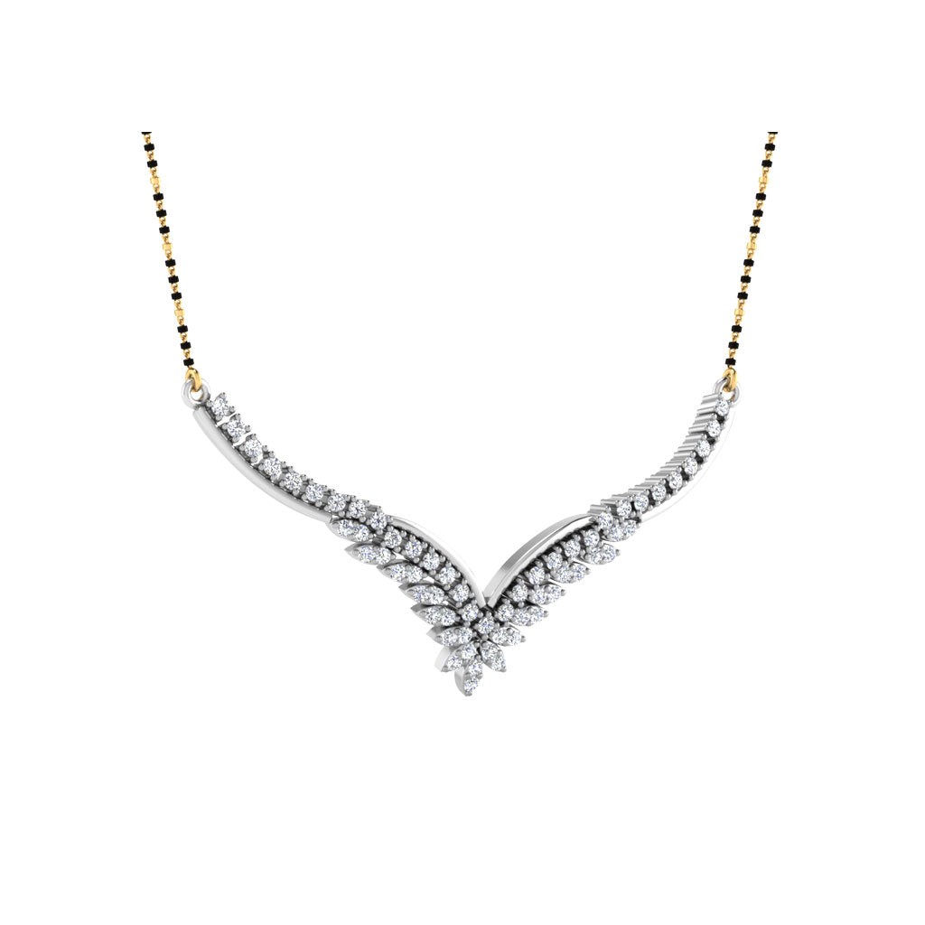 0.57 Carat Round Cut Lab-Grown Diamond Certified Mangalsutra