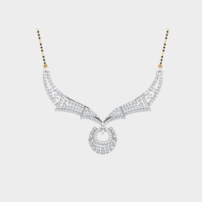0.98 Carat Round Lab-Grown Diamond Mangalsutra In 14K White Gold For Modern Brides
