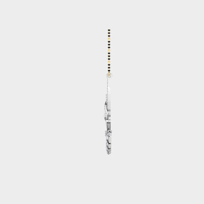  High-Polish 950 Platinum Lab Diamond Mangalsutra With Traditional Black Beads