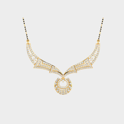 0.98 Carat Round Lab-Grown Diamond Mangalsutra In 18K Yellow Gold Classic Design