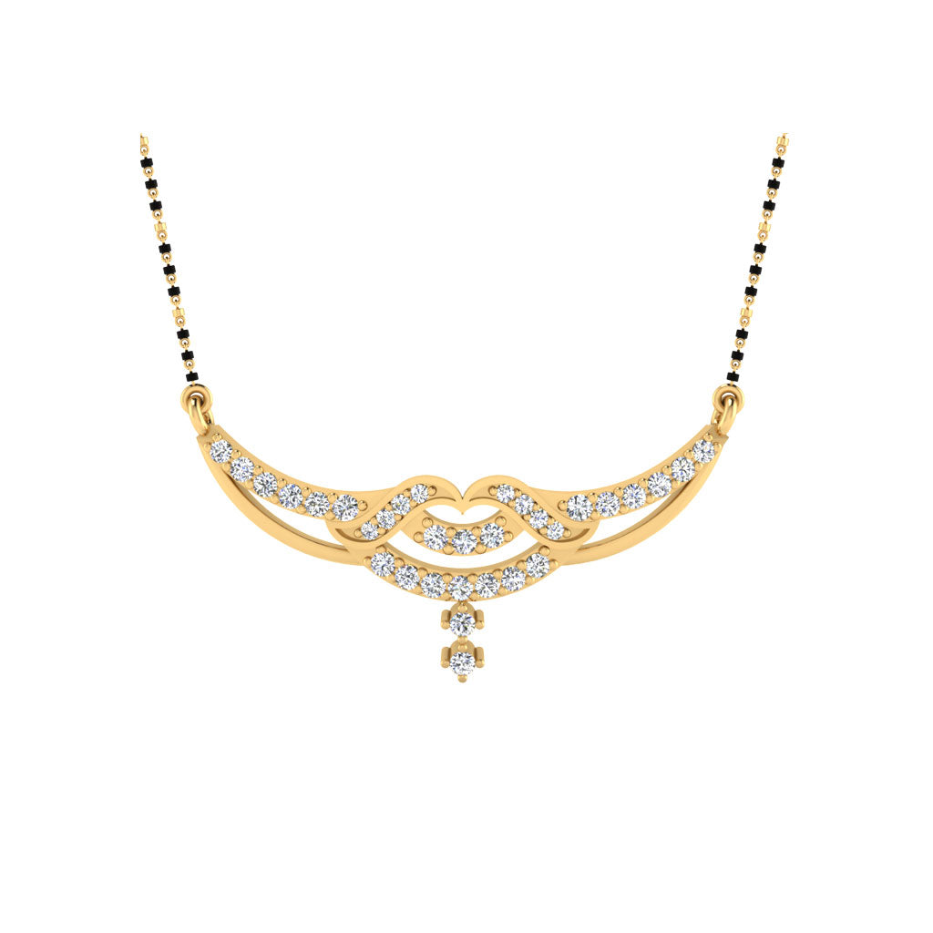 0.35  Carat Round Cut Lab-Grown Diamond Certified Mangalsutra