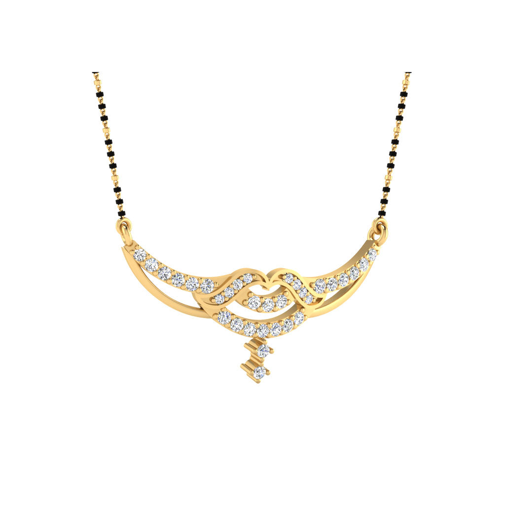 0.35  Carat Round Cut Lab-Grown Diamond Certified Mangalsutra