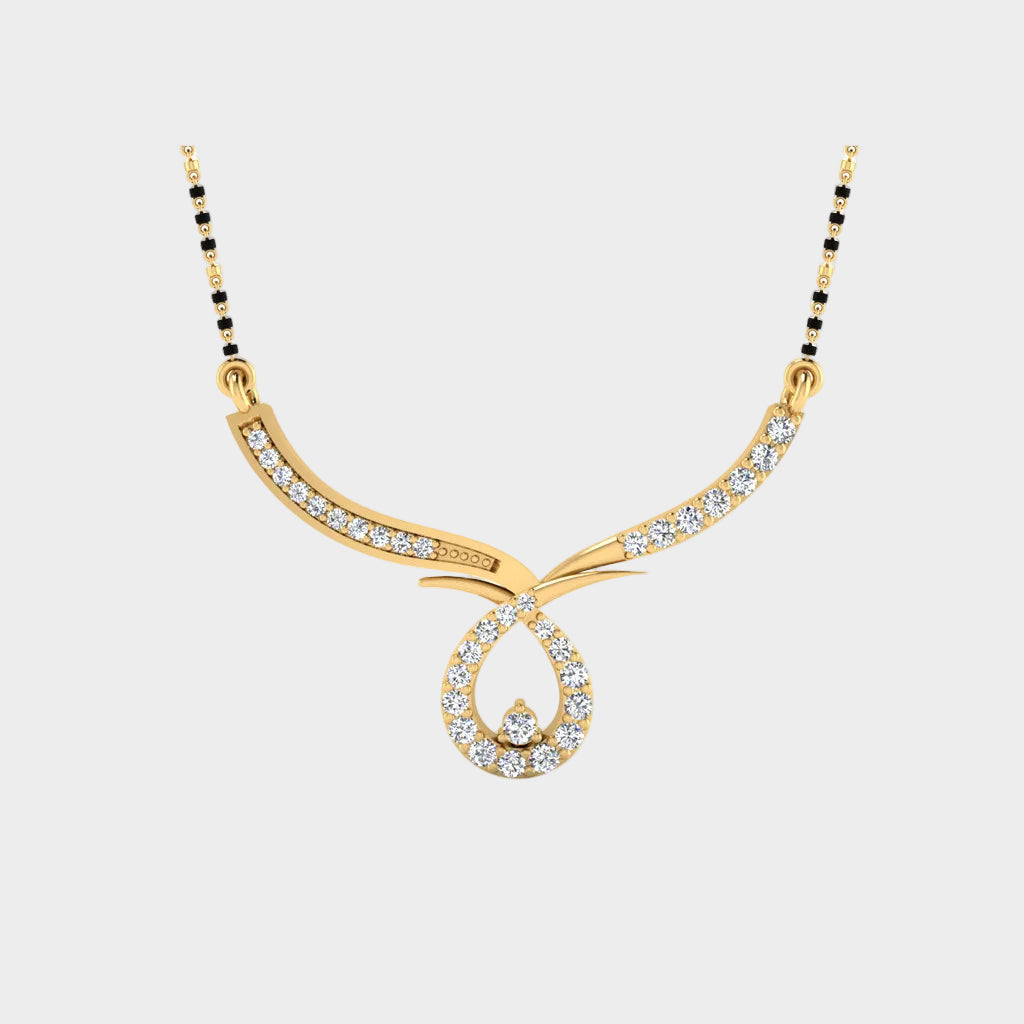 0.24 Carat Round Lab-Grown Diamond Mangalsutra In 18K Yellow Gold Classic Design