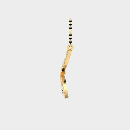 Radiant Yellow Gold Diamond Mangalsutra Featuring Certified Lab-Grown Brilliance