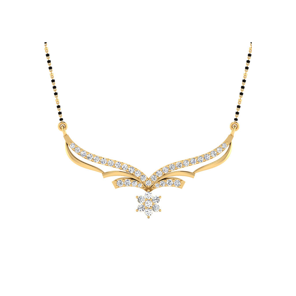 0.34 Carat Round Cut Lab-Grown Diamond Certified Mangalsutra In