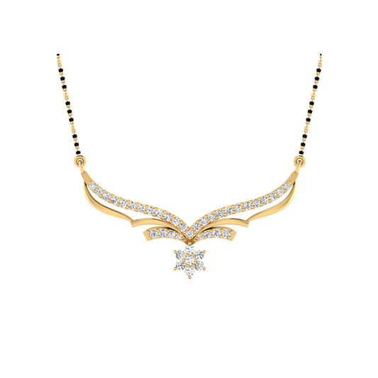 0.34 Carat Round Cut Lab-Grown Diamond Certified Mangalsutra In