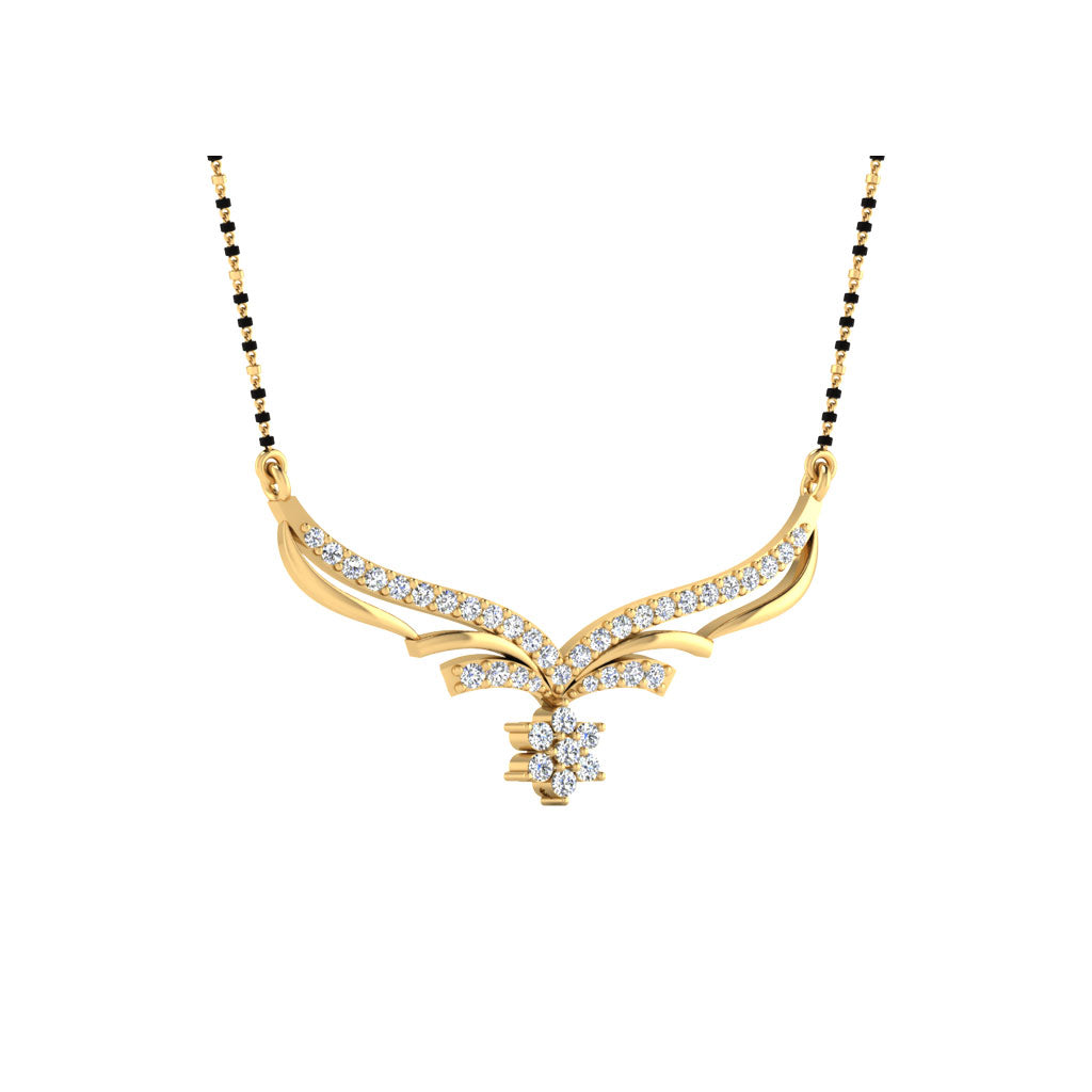 0.34 Carat Round Cut Lab-Grown Diamond Certified Mangalsutra In