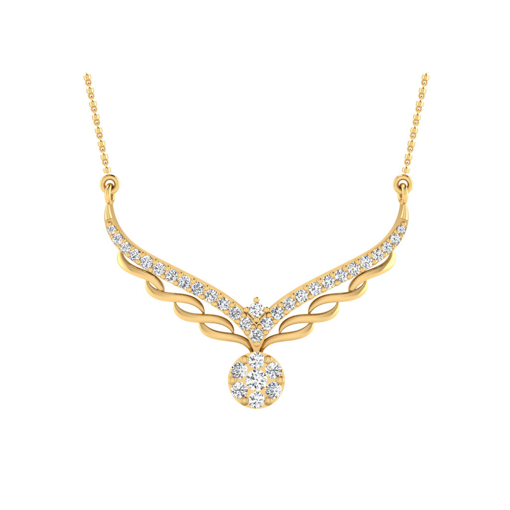 0.35 Carat Round Cut Lab-Grown Diamond Certified Mangalsutra In